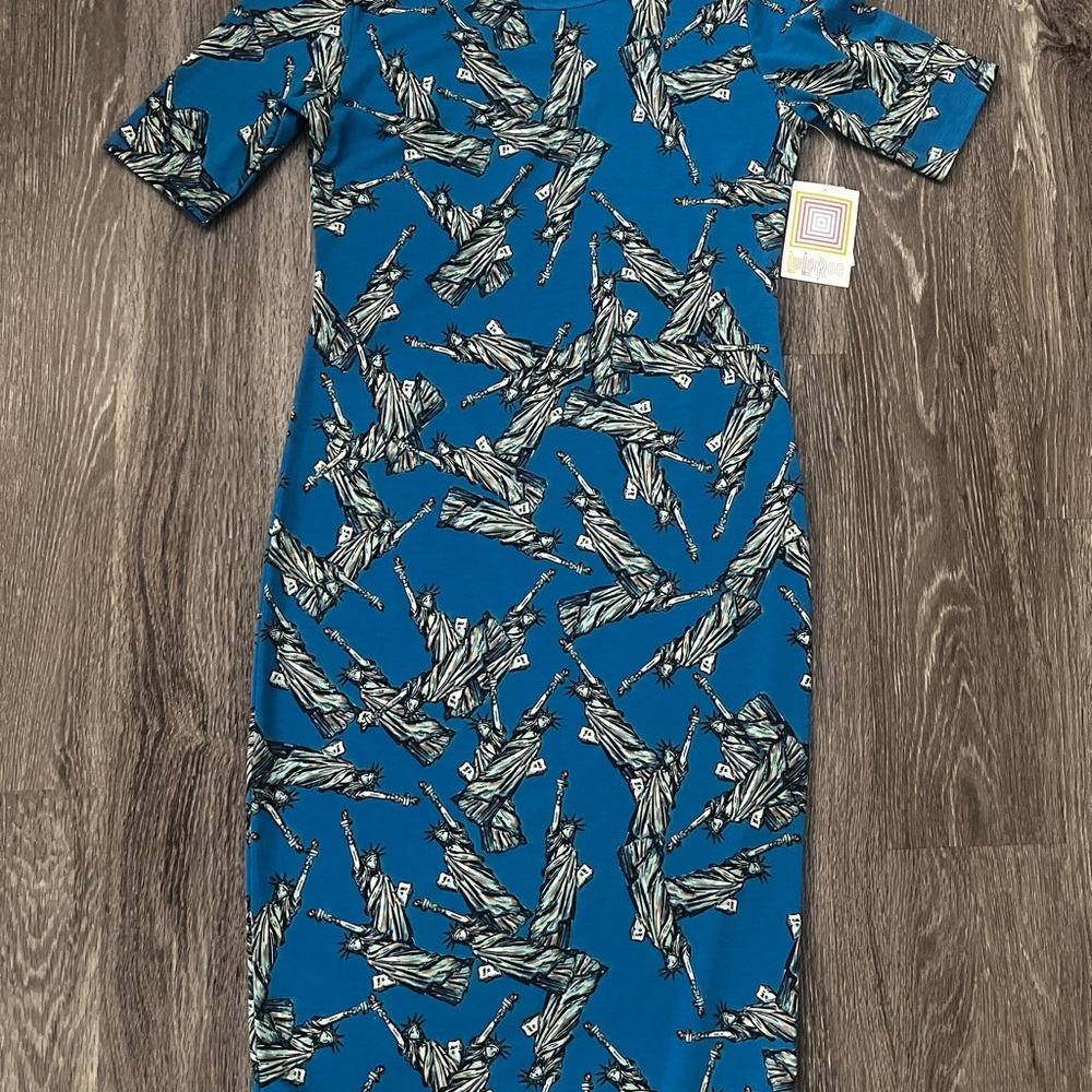LuLaRoe Blue Long Sleeve Dress